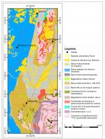 Figura 1 - Mapa tectônico simplificado da Serra do Espinhaço, com a localização da área do do Pedra Rica na região de Grão Mogol (Compilado do mapa tectônico de Minas Gerais, 2014). Figura anexada pelo responsável do cadastro.