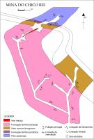 Figura 5 – Interpretação das camadas onde se desenvolve parte da Mina Chico Rei.