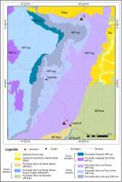 Figura 2 - Mapa tectônico simplificado de região de Vazante-Lagamar, com a localização da área do geossítio Conophyton de Cabeludo (SIGEP 73) (Compilado do mapa Geológico de Minas Gerais, 2014). Figura anexada pelo responsável do cadastro.