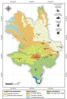 Fig. 9 - Mapa geológico simplificado do município de Uberaba, integrado e modificado a partir das cartas na escala 1:100.000 do projeto “Triângulo Mineiro” (Uberaba-Igarapava, Veríssimo-Miguelópolis, Nova Ponte, Miraporanga). 