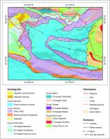 Figura 1 – Mapa geológico simplificado da região onde se insere o Parque Estadual do Itacolomi. Compilado de Barbosa (1969). 