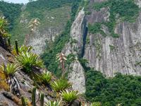 Feição em forma de agulha conhecida como Pedra da Tartaruga. Existem vias de escalada para acessar o cume. Foto: Marcelo Ambrosio