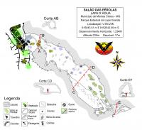 Figura 5 – Detalhe do salão onde estão as pérolas gigantes. Recorte do mapa espeleológico da Lapa d´Água (Espeleogrupo Peter Lund, 2015).